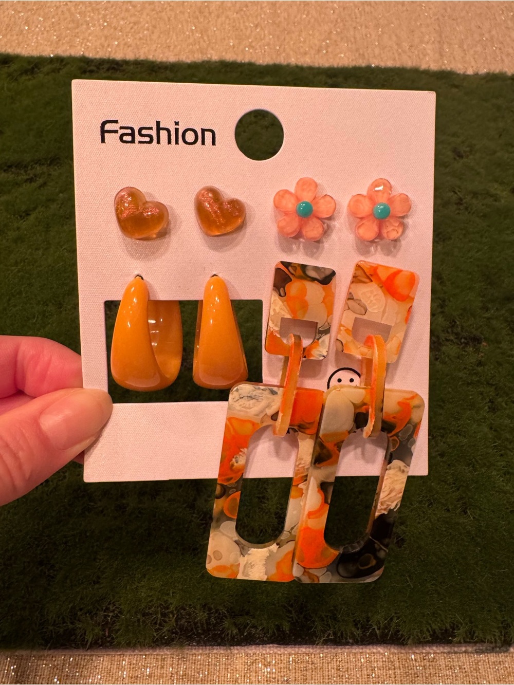 $12 or 3/$30! Orange Earring Set- 4 sets included
